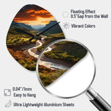 Texas Sunset Ultra-Wide Angle Landscape II - Asymmetric Metal Wall Clock