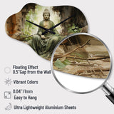 Thailand Ancient Buddha Ruins - Asymmetric Metal Wall Clock