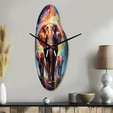 Thailand Elephant Parade I - Asymmetric Metal Wall Clock
