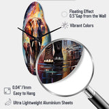 Thailand Elephant Parade I - Asymmetric Metal Wall Clock