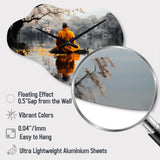 Thai Monk Silent Reflection - Asymmetric Metal Wall Clock