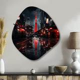 Tokyo Beautiful Cityscape I - Asymmetric Metal Wall Clock