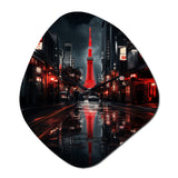 Tokyo Beautiful Cityscape I - Asymmetric Metal Wall Clock