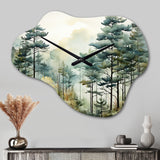 Tonalism Whispering Pines Pointillism I - Asymmetric Metal Wall Clock
