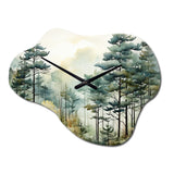 Tonalism Whispering Pines Pointillism I - Asymmetric Metal Wall Clock