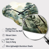 Tonalism Whispering Pines Pointillism I - Asymmetric Metal Wall Clock