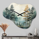 Tonalism Whispering Pines Pointillism II - Asymmetric Metal Wall Clock