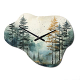 Tonalism Whispering Pines Pointillism II - Asymmetric Metal Wall Clock