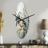 Birds On American Basswood Tree Bird - Asymmetric Metal Wall Clock