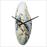 Birds On American Basswood Tree Bird - Asymmetric Metal Wall Clock