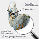 Birds On American Basswood Tree Bird - Asymmetric Metal Wall Clock