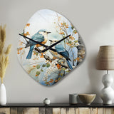 Birds On American Basswood Tree Bird - Asymmetric Metal Wall Clock