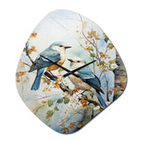 Birds On American Basswood Tree Bird - Asymmetric Metal Wall Clock