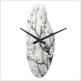 Grey White Tree Graphite Whispers I - Asymmetric Metal Wall Clock