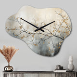 Tree Monochrome Ethereal Reverie I - Asymmetric Metal Wall Clock