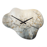Tree Monochrome Ethereal Reverie I - Asymmetric Metal Wall Clock