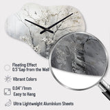 Grey Tree Monochrome Reverie - Asymmetric Metal Wall Clock