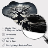 The Contrast Tree Monochrome II - Asymmetric Metal Wall Clock