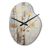 Tree Whispers Of Grey & Yellow III - Asymmetric Metal Wall Clock