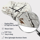 Monochrome Tree Whispers Of Gray And White II - Asymmetric Metal Wall Clock