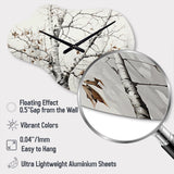Monochrome Tree Whispers Of Gray And White II - Asymmetric Metal Wall Clock
