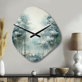 Pine Tree Enchanted Forest I - Asymmetric Metal Wall Clock