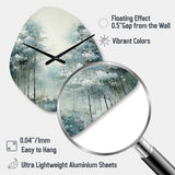 Pine Tree Enchanted Forest I - Asymmetric Metal Wall Clock