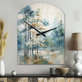 Pine Tree Enchanted Forest II - Asymmetric Metal Wall Clock