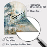 Pine Tree Enchanted Forest II - Asymmetric Metal Wall Clock