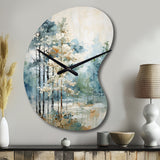 Pine Tree Enchanted Forest II - Asymmetric Metal Wall Clock
