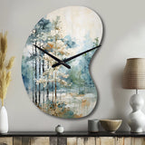 Pine Tree Enchanted Forest II - Asymmetric Metal Wall Clock