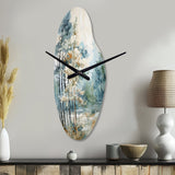 Pine Tree Enchanted Forest II - Asymmetric Metal Wall Clock