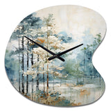 Pine Tree Enchanted Forest II - Asymmetric Metal Wall Clock