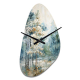 Pine Tree Enchanted Forest II - Asymmetric Metal Wall Clock