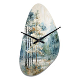 Pine Tree Enchanted Forest II - Asymmetric Metal Wall Clock