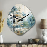 Pine Tree Enchanted Forest II - Asymmetric Metal Wall Clock