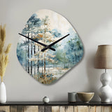 Pine Tree Enchanted Forest II - Asymmetric Metal Wall Clock
