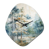 Pine Tree Enchanted Forest II - Asymmetric Metal Wall Clock