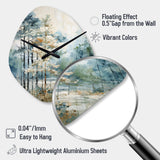 Pine Tree Enchanted Forest II - Asymmetric Metal Wall Clock