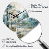 Pine Tree Enchanted Forest II - Asymmetric Metal Wall Clock