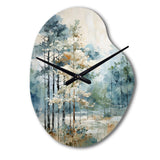 Pine Tree Enchanted Forest II - Asymmetric Metal Wall Clock
