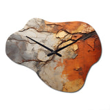 Orange Grey Abstract Redwood Tree Collage - Asymmetric Metal Wall Clock