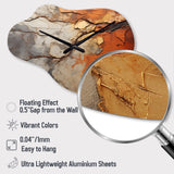 Orange Grey Abstract Redwood Tree Collage - Asymmetric Metal Wall Clock