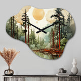 Redwood Tree Natures Forest III - Asymmetric Metal Wall Clock