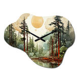 Redwood Tree Natures Forest III - Asymmetric Metal Wall Clock