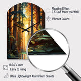 Redwood Shimmering Tree Heights I - Asymmetric Metal Wall Clock