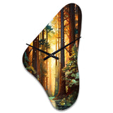 Redwood Shimmering Tree Heights I - Asymmetric Metal Wall Clock