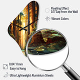 Redwood Shimmering Tree Heights I - Asymmetric Metal Wall Clock