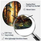 Redwood Shimmering Tree Heights I - Asymmetric Metal Wall Clock