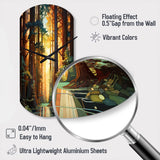 Redwood Shimmering Tree Heights I - Asymmetric Metal Wall Clock